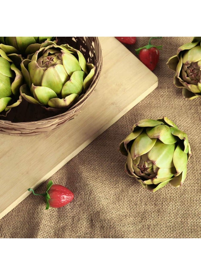 jaexest Large Artificial Artichoke Fake Vegetables for Kitchen and Home Decorations - 6 Pack - Image 3